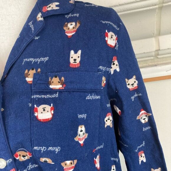 Lands End Dog print flannel pj top w/ many breeds perfect gift NWOT🐕🦺🐩🦮big - Picture 4 of 10